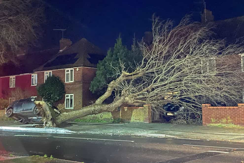Named storms to hit the UK in recent months include Henk, which caused widespread damage (PA)