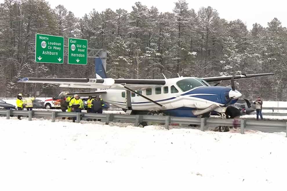 Plane makes emergency landing on road in US