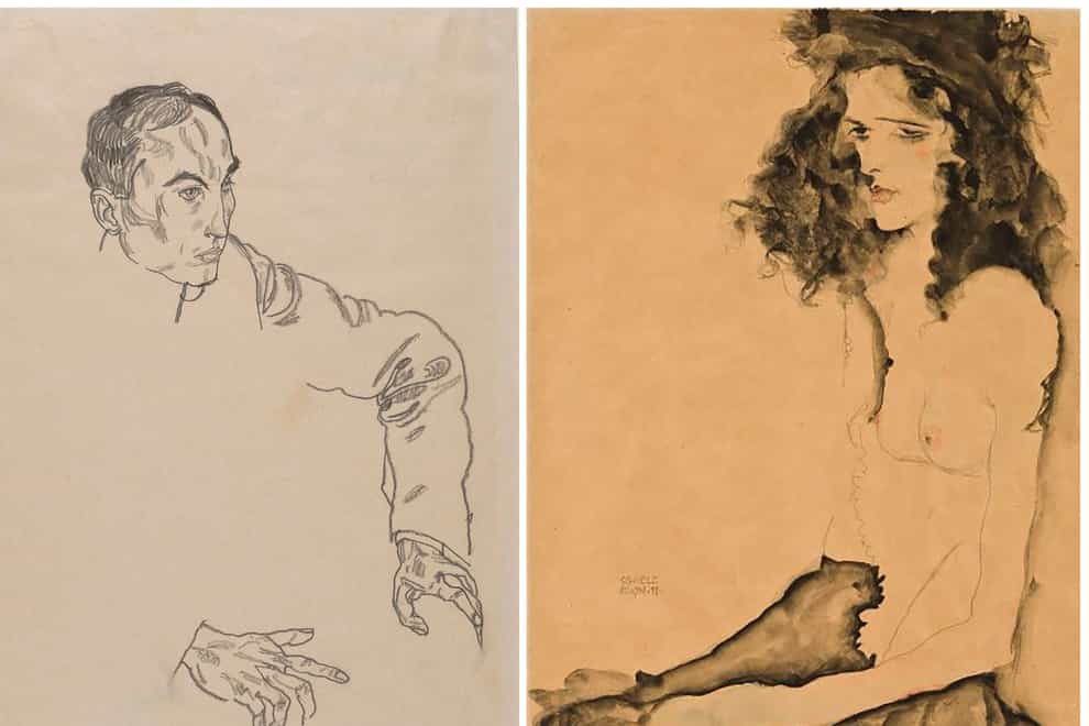 The artworks were all by Austrian expressionist Egon Schiele (Manhattan district attorney’s office via AP)