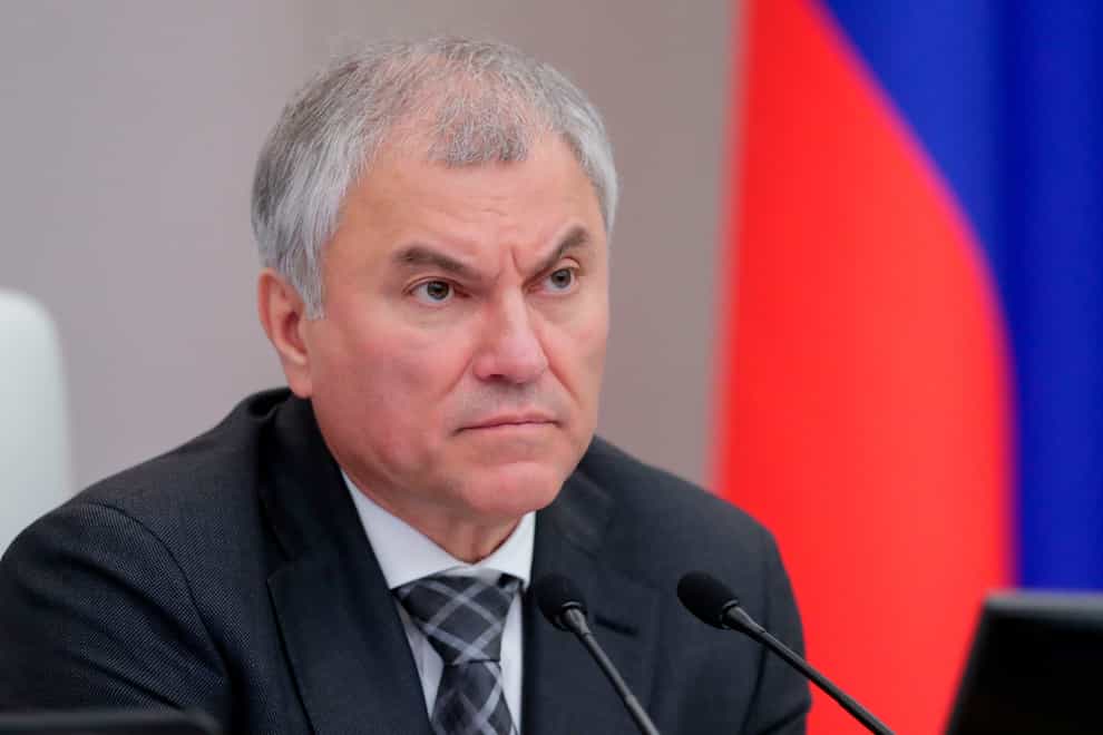 Vyacheslav Volodin has unveiled plans for a new crackdown on dissent (The State Duma, the Lower House of the Russian Parliament via AP)