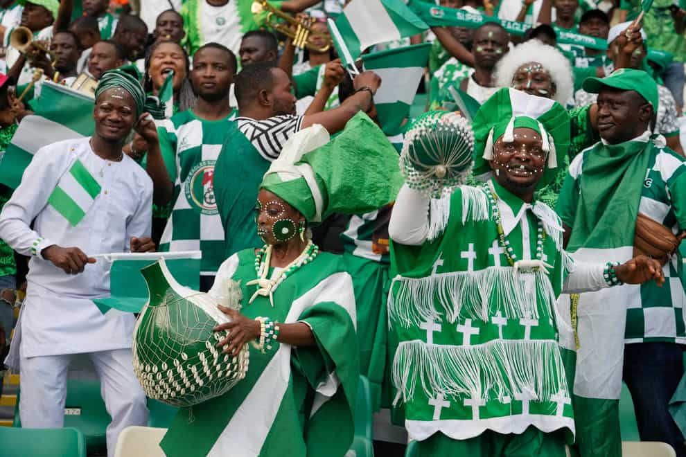 Nigeria fans are hoping to celebrate more success in Abidjan (Sunday Alamba/AP)