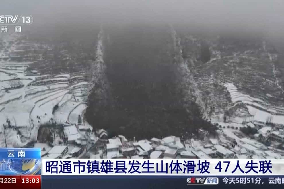 Authorities resumed search-and-rescue operations on Tuesday after suspending the work temporarily due to another landslide alert (CCTV via AP)