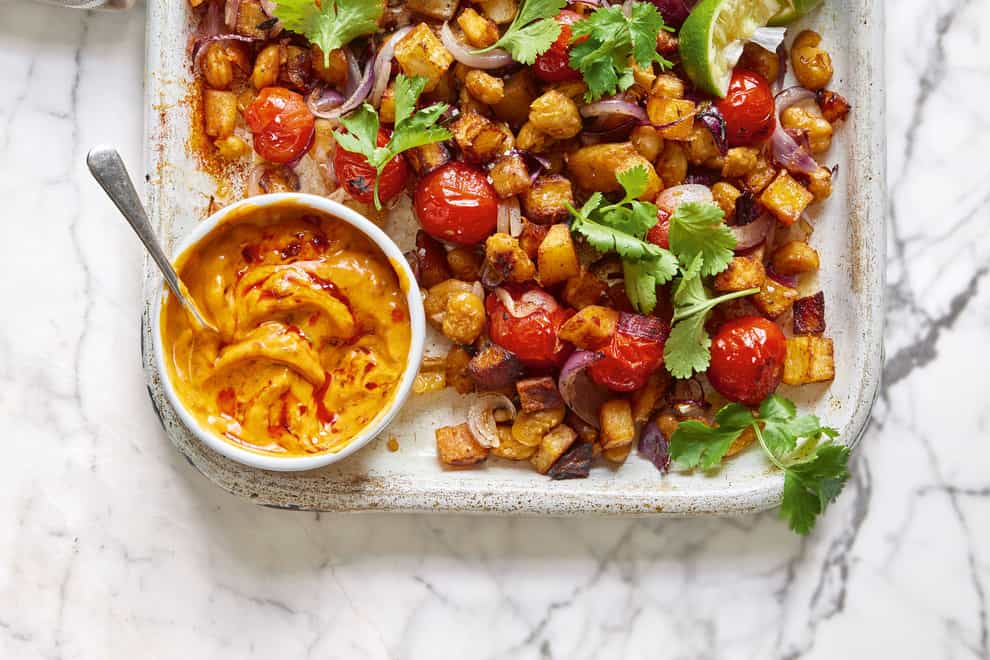 Crispy potato and paprika tray bake from Deliciously Ella: Healthy Made Simple (Clare Winfield/PA)