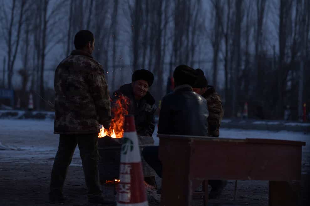 People have been forced from their homes after the quake amid freezing temperatures (AP)