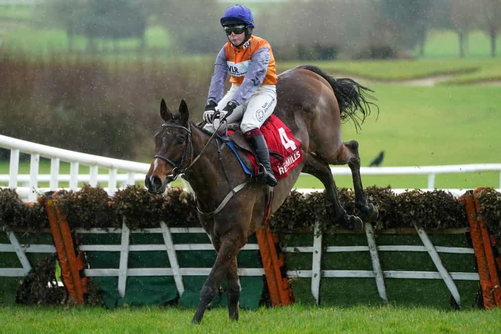 Captain Cody and Jody Townend jump the final flight at Gowran Park (Brian Lawless/PA)
