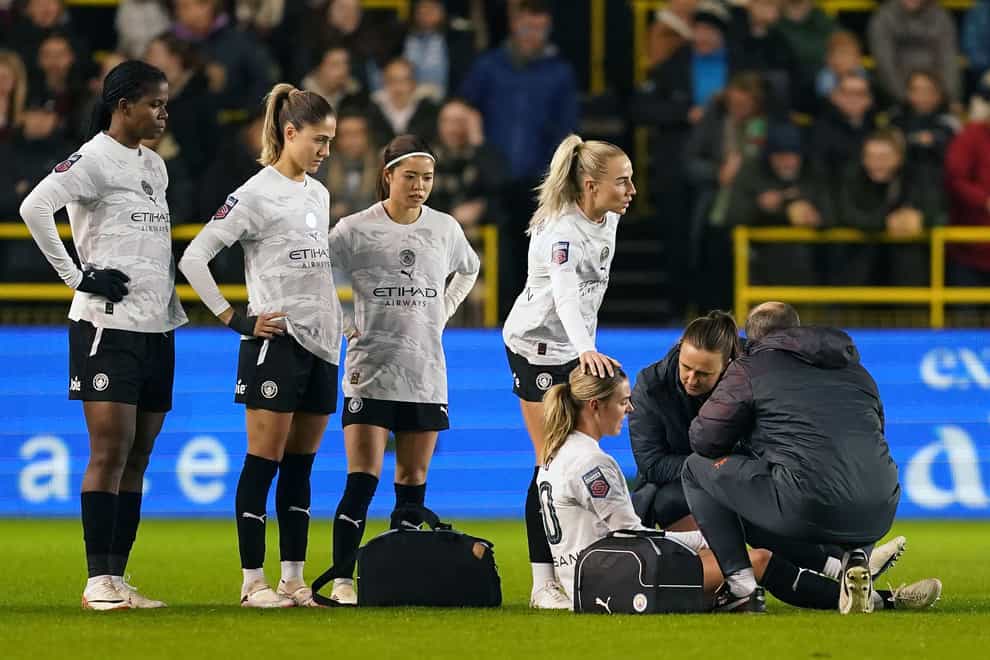 Jill Roord sustained an ACL injury in Manchester City’s League Cup win over Manchester United (Martin Rickett/PA)