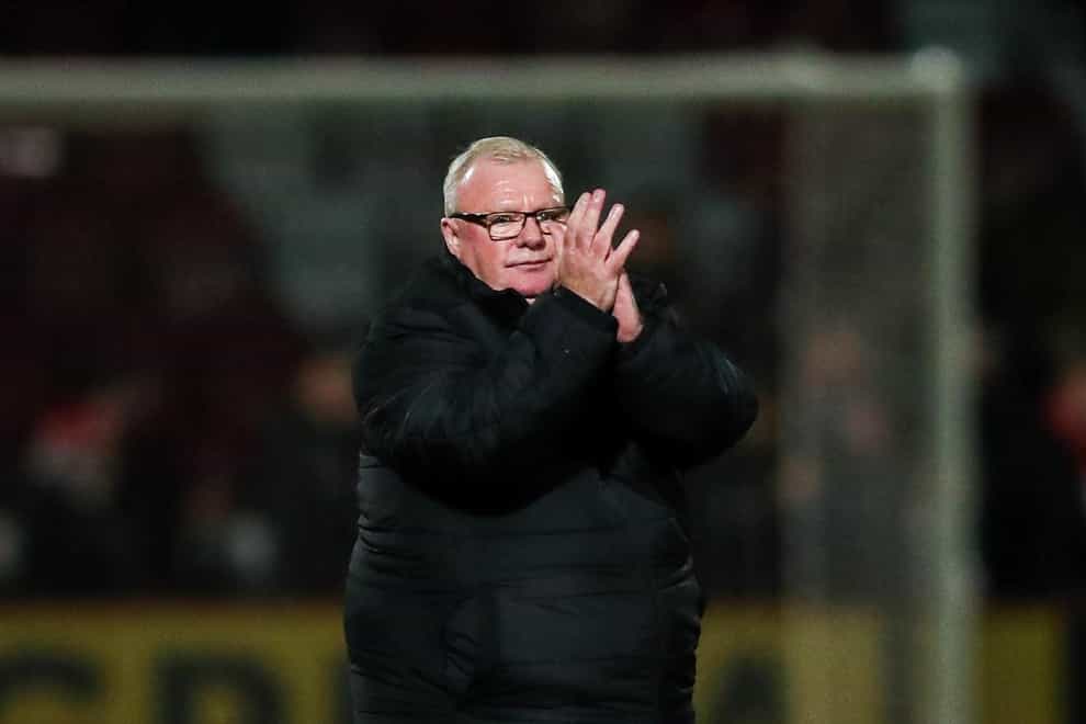Stevenage manager Steve Evans saw his side claim the points at Wigan (Rhianna Chadwick/PA)