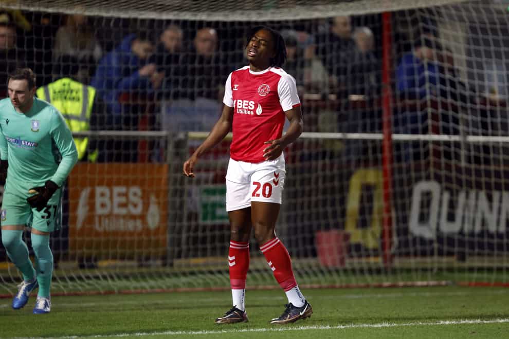 Fleetwood’s Promise Omochere was sent off (Richard Sellers/PA)