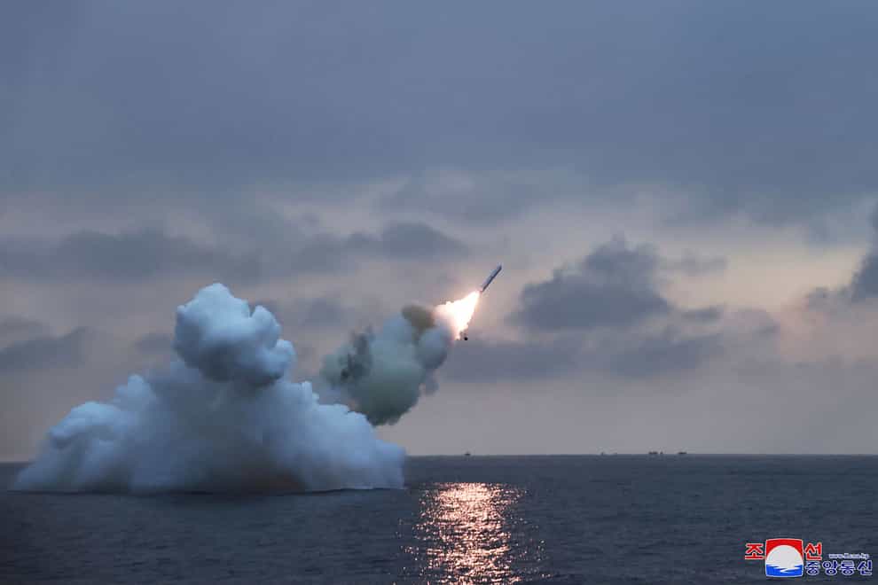 This photo provided by the North Korean government shows what it says is a test firing of Pulhwasal-3-31 in North Korea (Korean Central News Agency/Korea News Service/ AP)