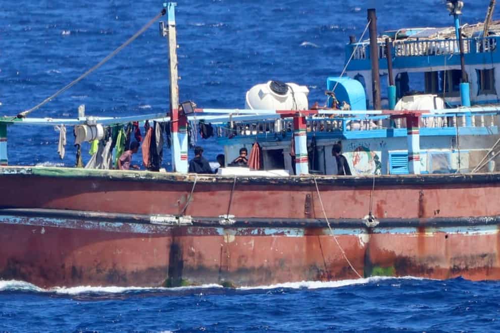 Iranian fishing vessel Iman was hijacked by pirates (Indian Navy via AP)