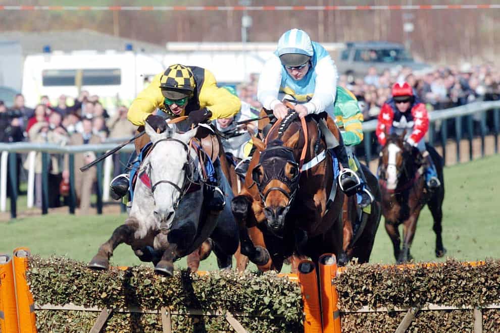 Hardy Eustace (right) winning the Champion Hurdle for the first time (PA)