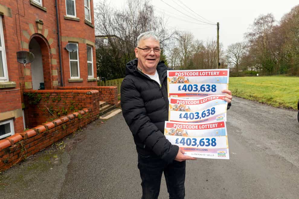 Kevin Jones said he feels ‘blown away’ after becoming the biggest Postcode Lottery winner at over £1.2 million (People’s Postcode Lottery/PA)
