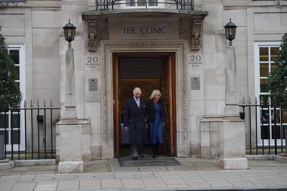 The King departs the London Clinic in central London (Lucy North/PA)