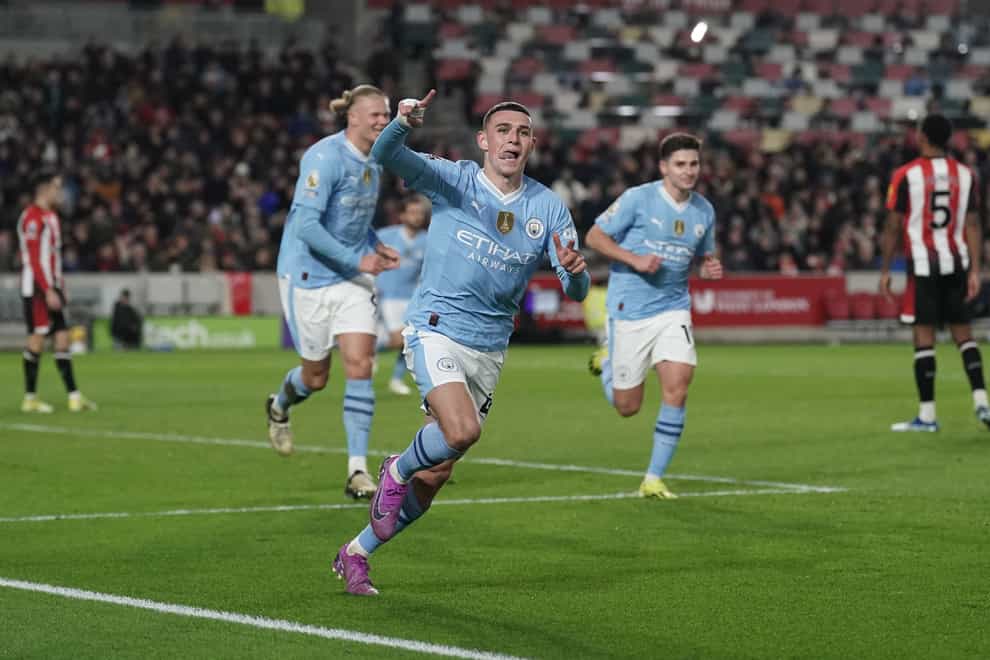 Phil Foden scored a hat-trick for Manchester City (Adam Davy/PA)
