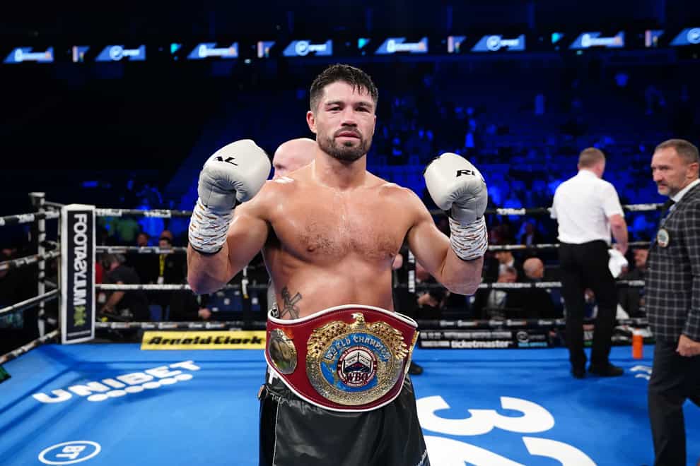 John Ryder celebrates victory by technical knock out of Zach Parker in the WBO Interim World Super Middle weight boutat The O2, London. Picture date: Saturday November 26, 2022.
