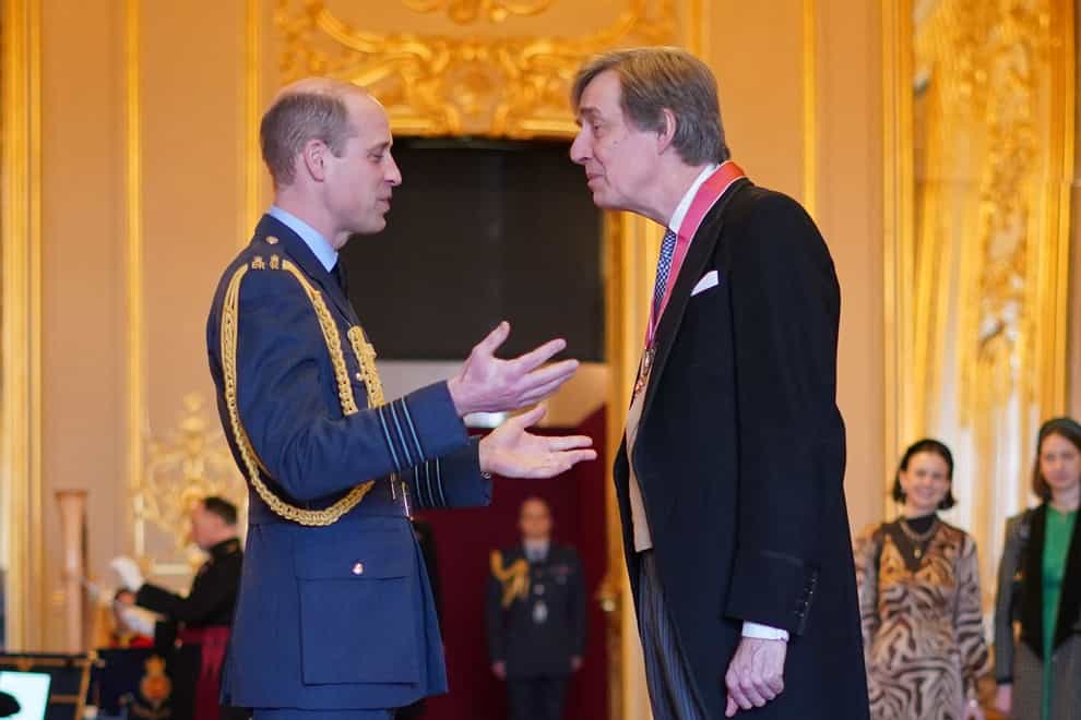 Edward Harley, from Bucknell was made a Commander of the Order of the British Empire by the Prince of Wales at Windsor Castle (PA)