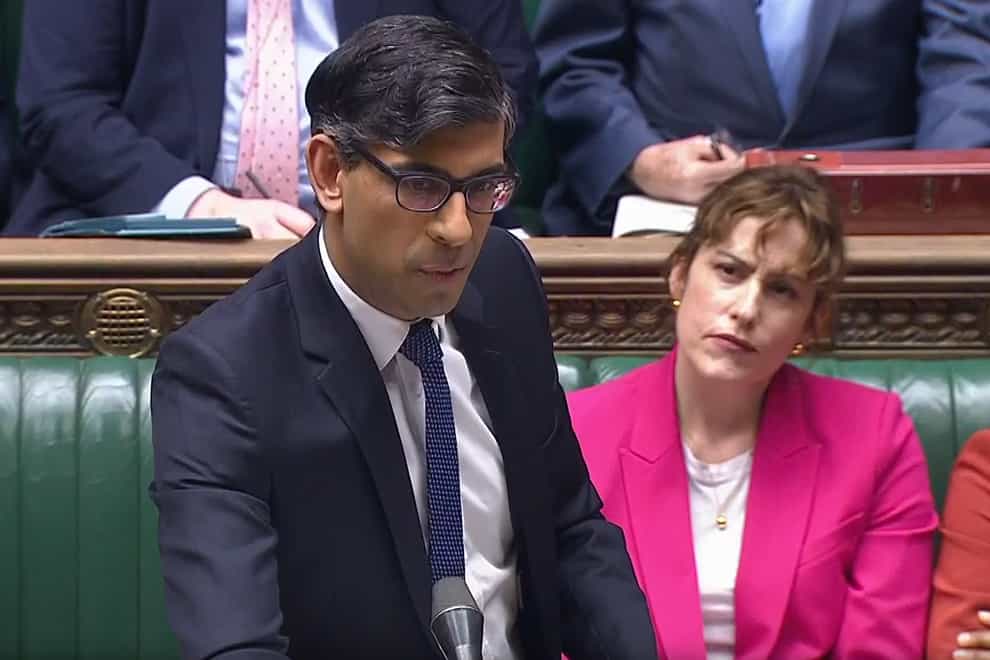 Prime Minister Rishi Sunak made the jibe after the Commons had heard the mother of murdered transgender teenager Brianna Ghey was watching from the gallery (House of Commons/UK Parliament/PA)