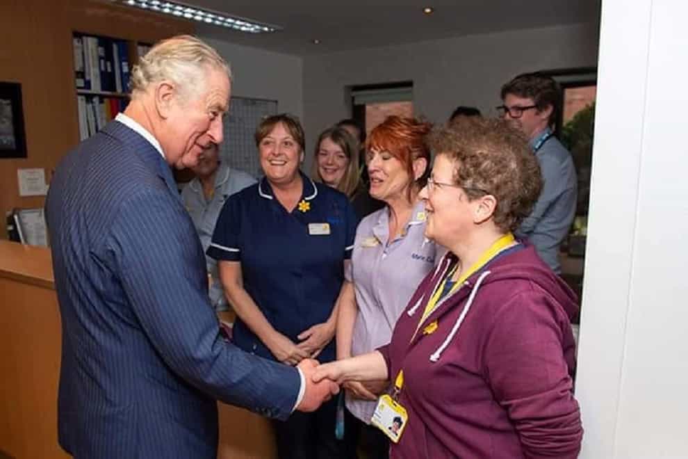 Nurse Michelle Beaver reflected on meeting King Charles and wished him a ‘full recovery’ (Michelle Beaver/Marie Curie Hosp/PA)