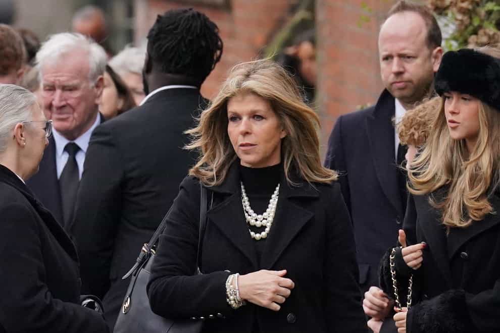 Kate Garraway outside the funeral service of her husband Derek Draper (Jonathan Brady/PA)