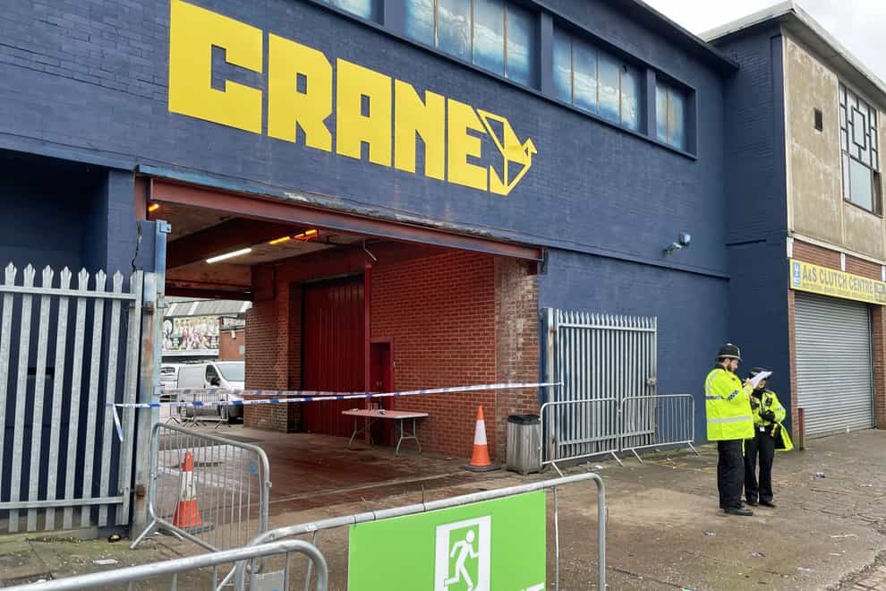 Police outside the Crane nightclub in Digbeth, Birmingham, after the incident in 2022 (Phil Barnett/PA)