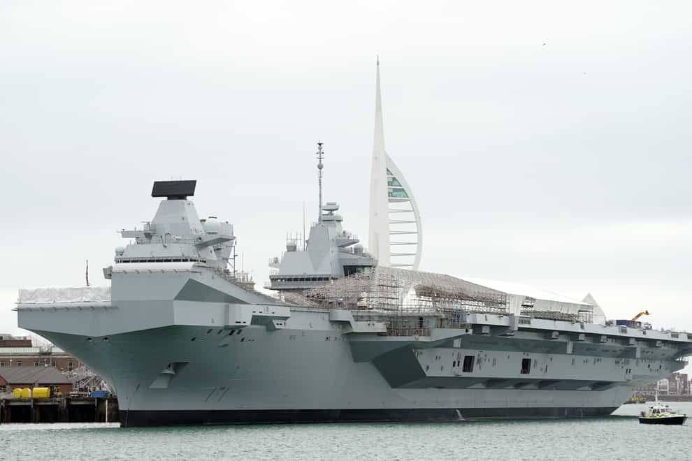 The Royal Navy aircraft carrier HMS Prince of Wales (Andrew Matthews/PA)