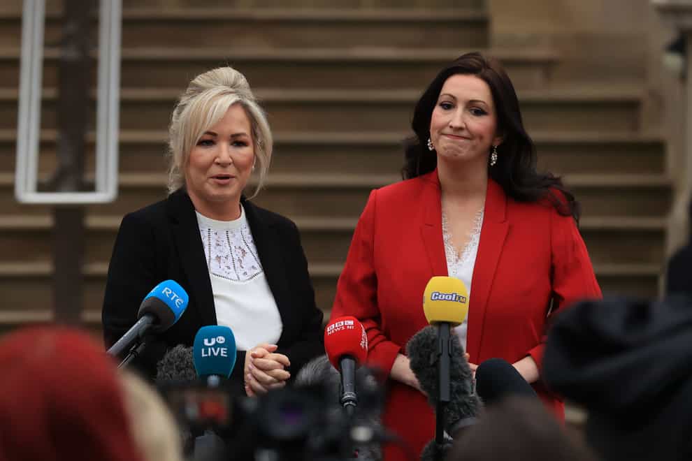First Minister Michelle O’Neill and Deputy First Minister Emma Little-Pengelly have been asked to give a commitment that they will not collapse devolved government (Liam McBurney/PA)