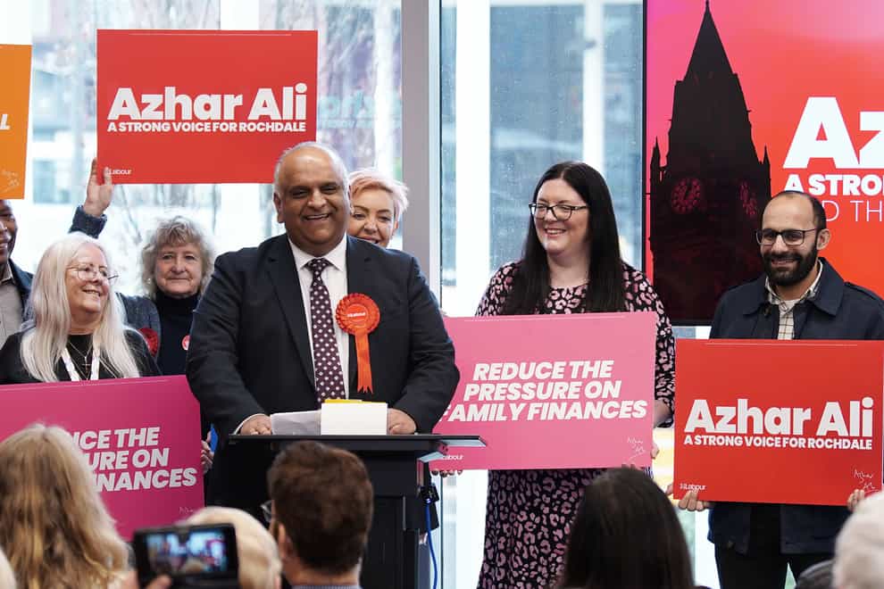 Labour has withdrawn support candidate for Rochdale, Azhar Ali (Peter Byrne/PA)