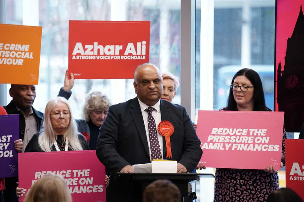 Labour’s candidate for Rochdale Azhar Ali lost the party’s support on Monday (Peter Byrne/PA)