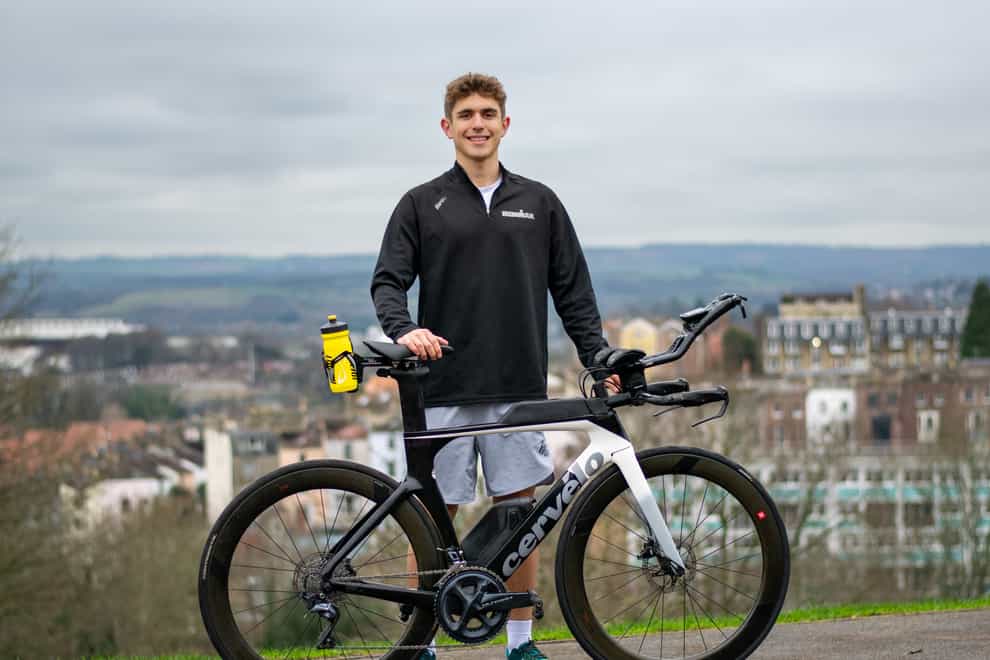 Matt Kaminer started training after his GCSE exams were cancelled during the Covid-19 pandemic and has now obtained his Ironman licence (University of Bristol/PA)
