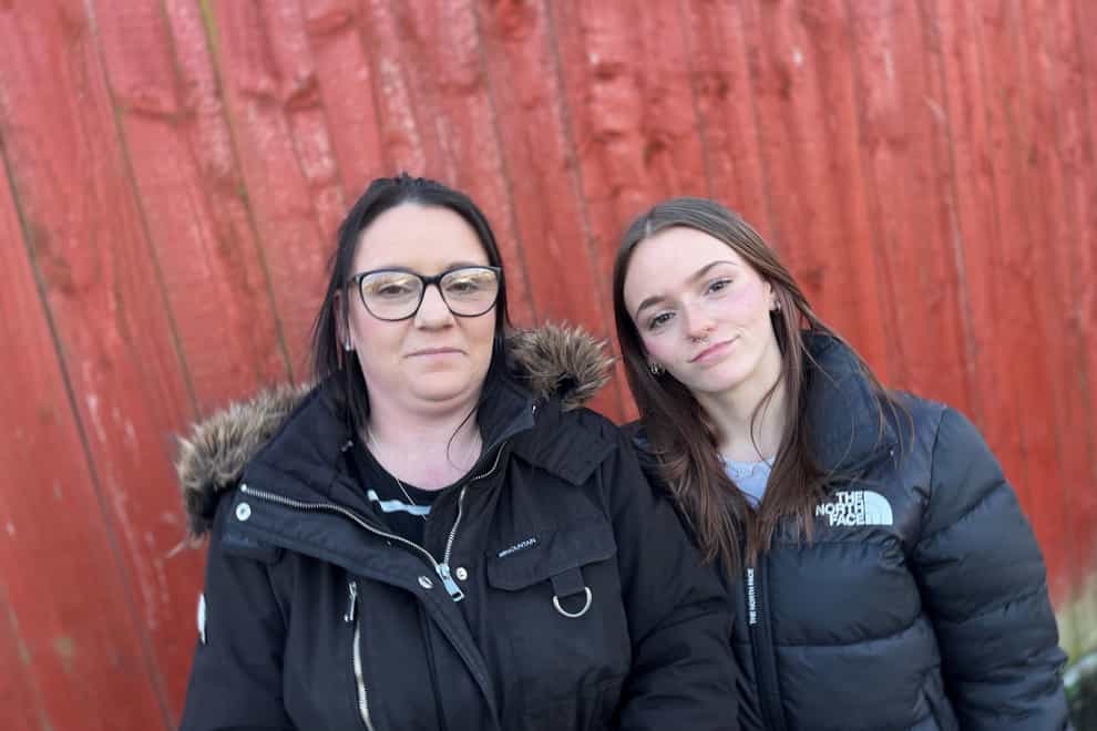 Post Office clerk Jacqueline Falcon, left, whose fraud conviction has been overturned by the Court of Appeal in the light of the Horizon system debacle, pictured with her 17-year-old daughter Summer (Tom Wilkinson/PA)