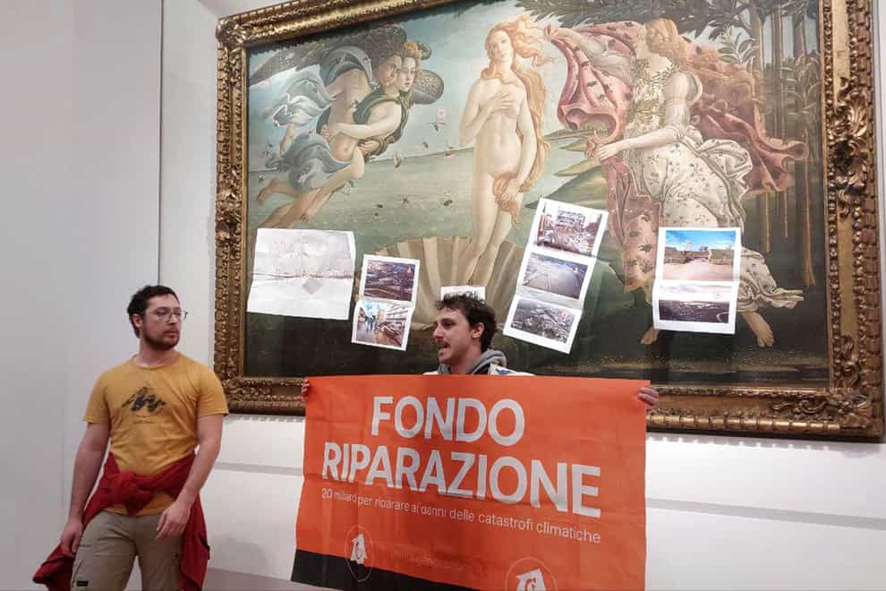 The activists were from the Last Generation climate movement (FirenzeToday via AP)