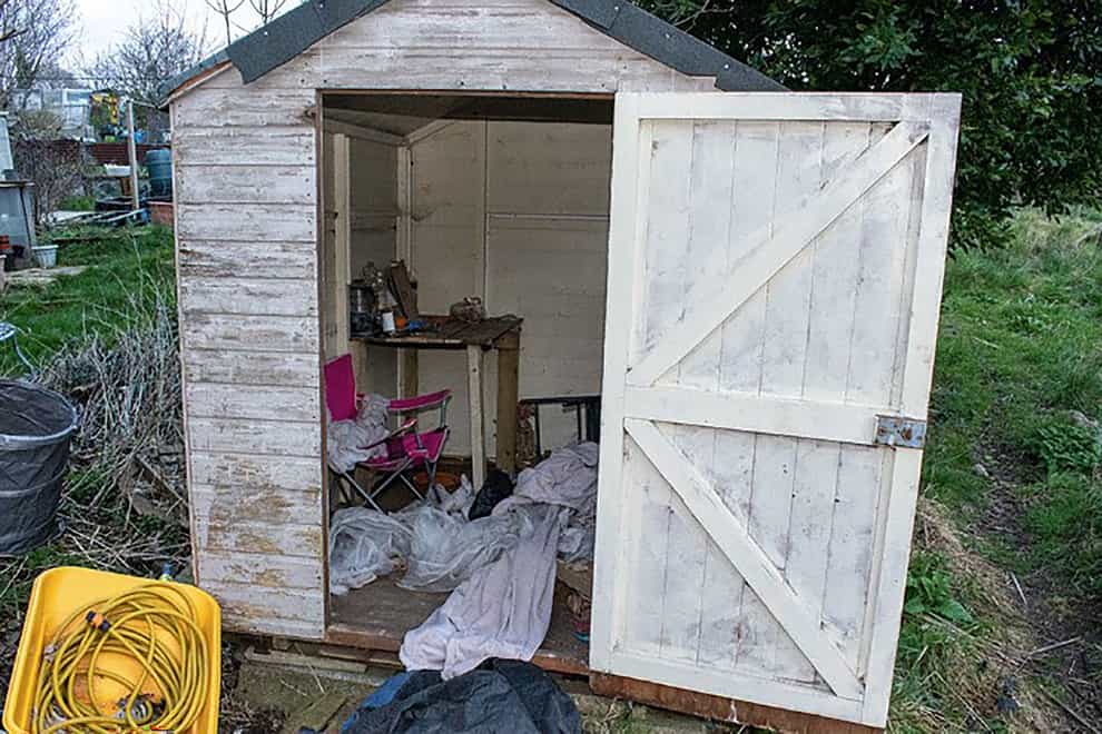 The shed in Lower Roedale Allotments, East Sussex (Metropolitan Police)