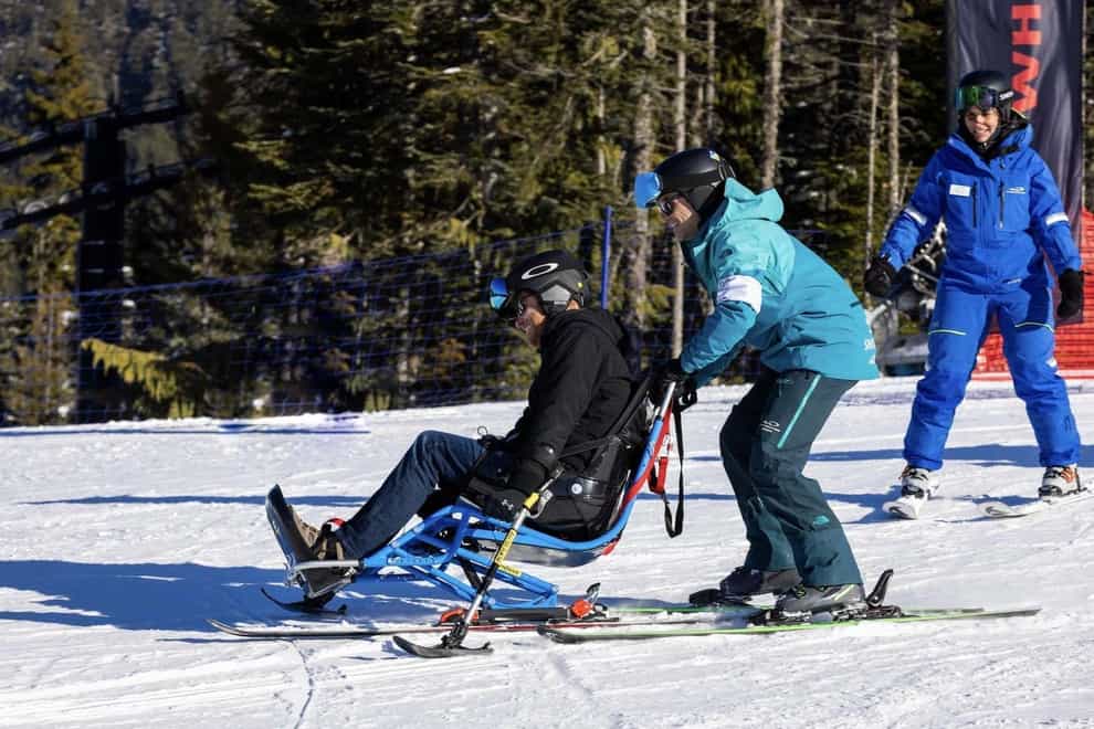 The Duke of Sussex skis during the Invictus Games training camp in Whistler, British Columbia (Invictus Games Vancouver Whistler 2025/Jeremy Allen/PA)
