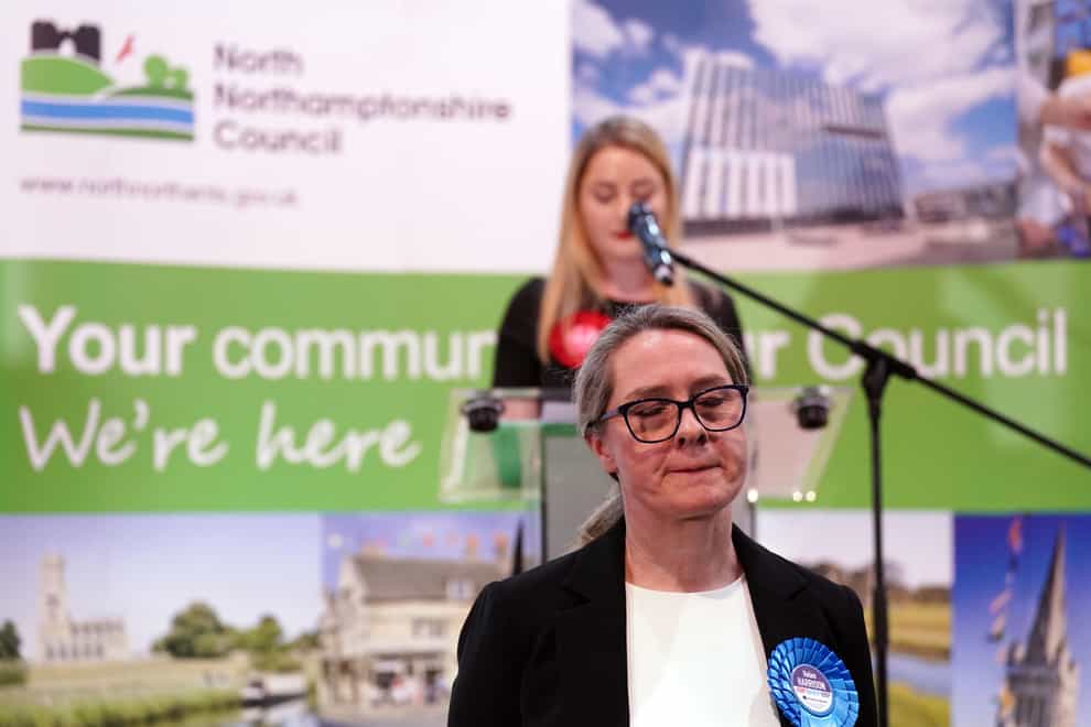 Helen Harrison’s defeat at the Wellingborough by-election is the 10th such loss for the Conservatives since 2019 (Joe Giddens/PA)
