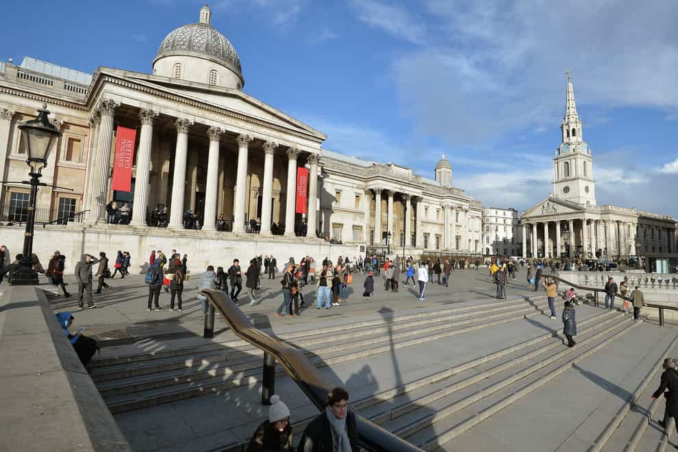 A view of the main entrance of the National Gallery in Trafalgar Square where the Fourth Plinth is located (John Stillwell/PA)