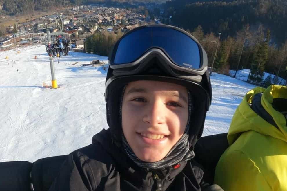 Filip Cegar returned to the slopes on a snowboarding trip (Family handout/PA)