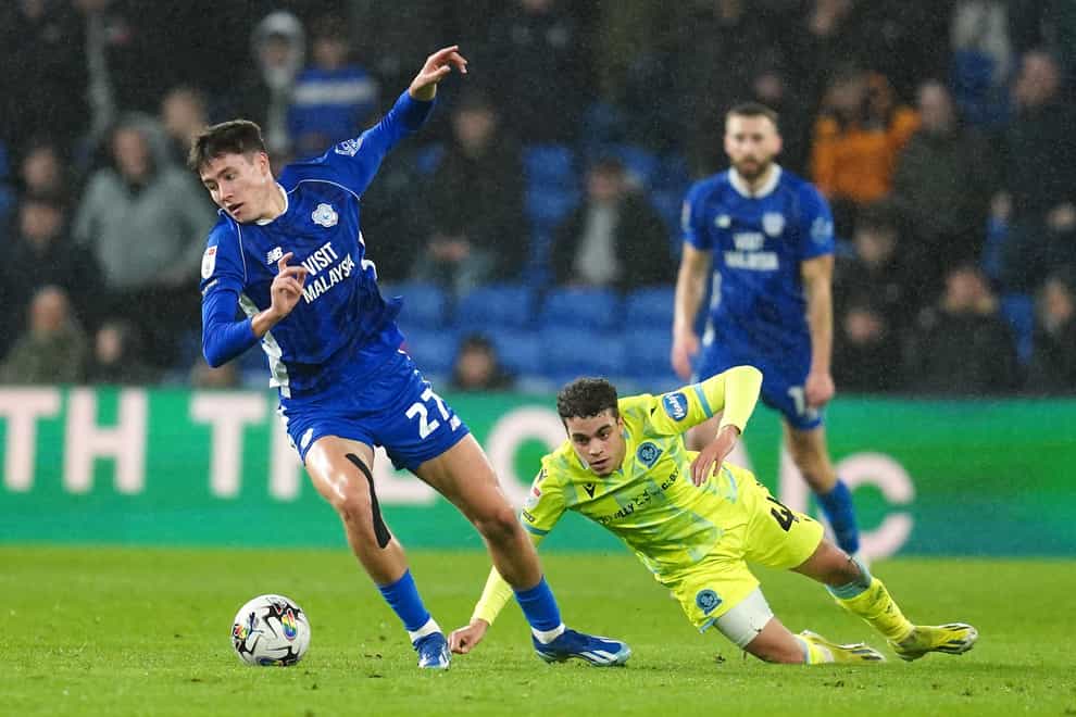 Cardiff’s Rubin Colwill (left) and Blackburn’s Yasin Ayari battle for the ball during their goalless draw in the Welsh capital (Nick Potts/PA)