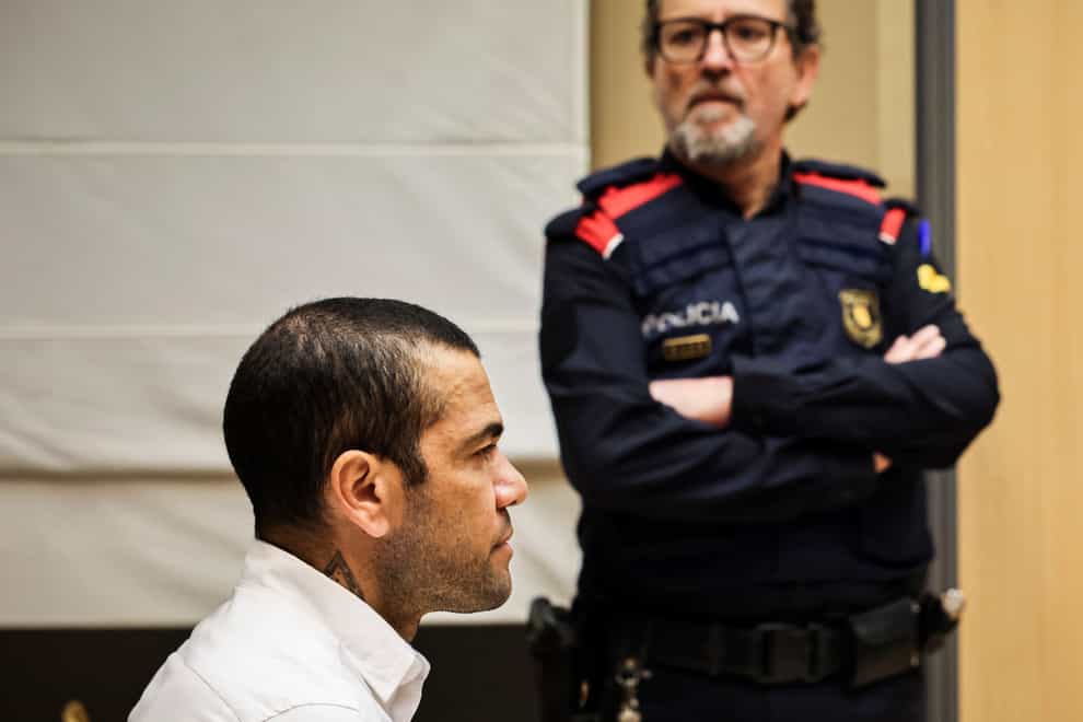 Dani Alves has been found guilty of sexual assualt (Jordi Borras/Pool Photo via AP)
