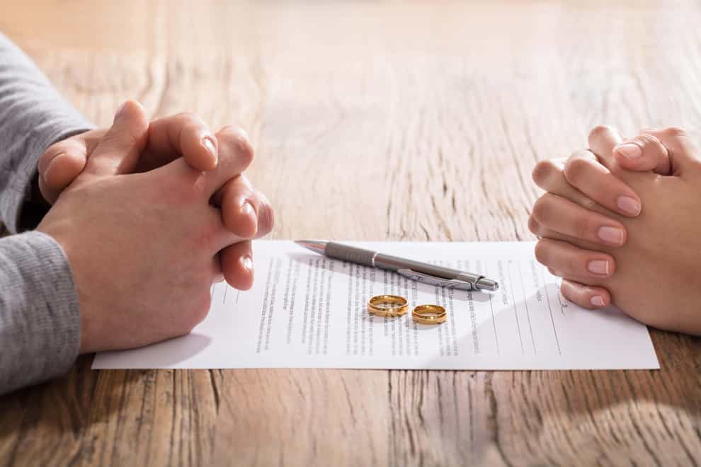 Divorces granted in England and Wales reached their lowest number since 1971, according to the ONS (Alamy/PA)