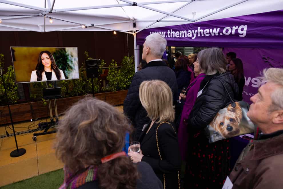 Meghan’s video message at the unveiling of the Oli Juste Wing at the Mayhew charity (Ben Stevens/Mayhew/PA)