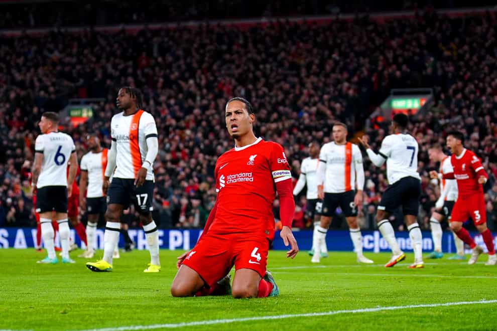 Liverpool captain Virgil van Dijk believes they can handle any absence of Mohamed Salah and Darwin Nunez (Peter Byrne/PA)