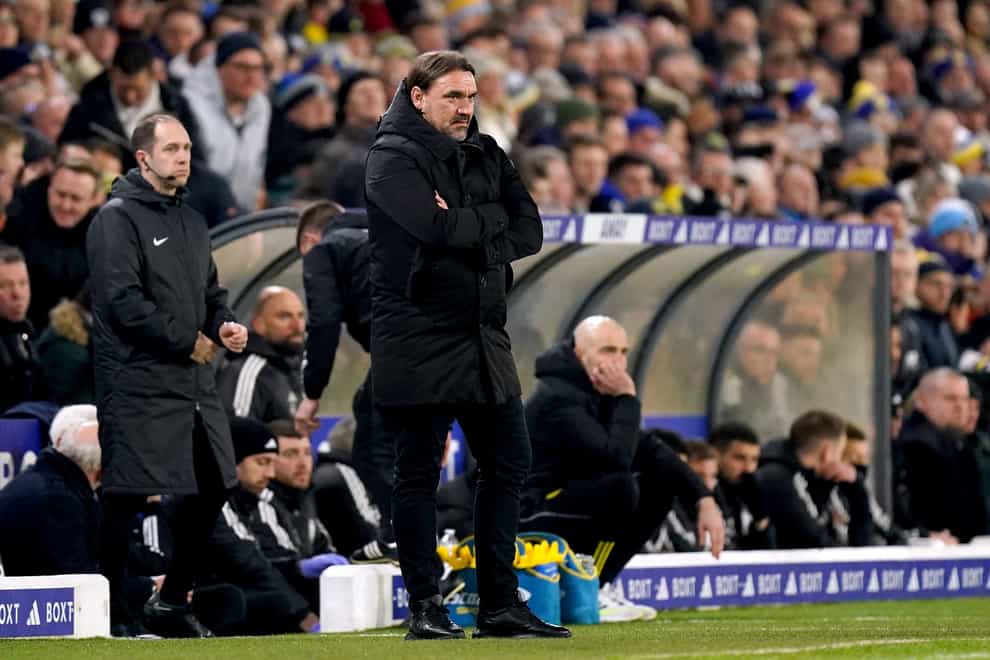 Leeds manager Daniel Farke saw his side stage a late fightback against Leicester (Mike Egerton/PA).