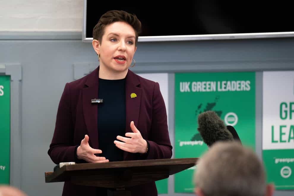 Carla Denyer, Green Party co-leader, said her party would be willing to work with others, but would insist on ‘strong climate policies’ and electoral reform (James Manning/PA)