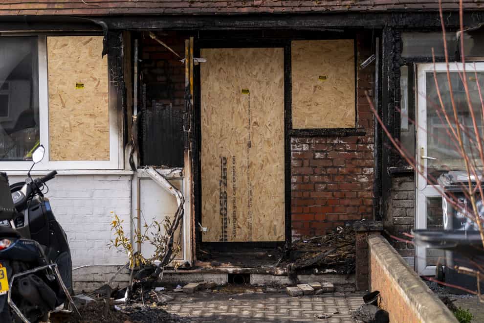 The scene of a fatal house fire in Streatham, south London (Jordan Pettitt/PA)