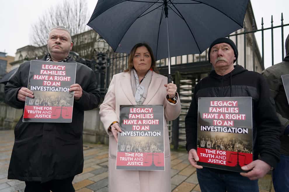 Campaigners outside Belfast High Court ahead of its decision in the landmark legal challenge (Brian Lawless/PA)