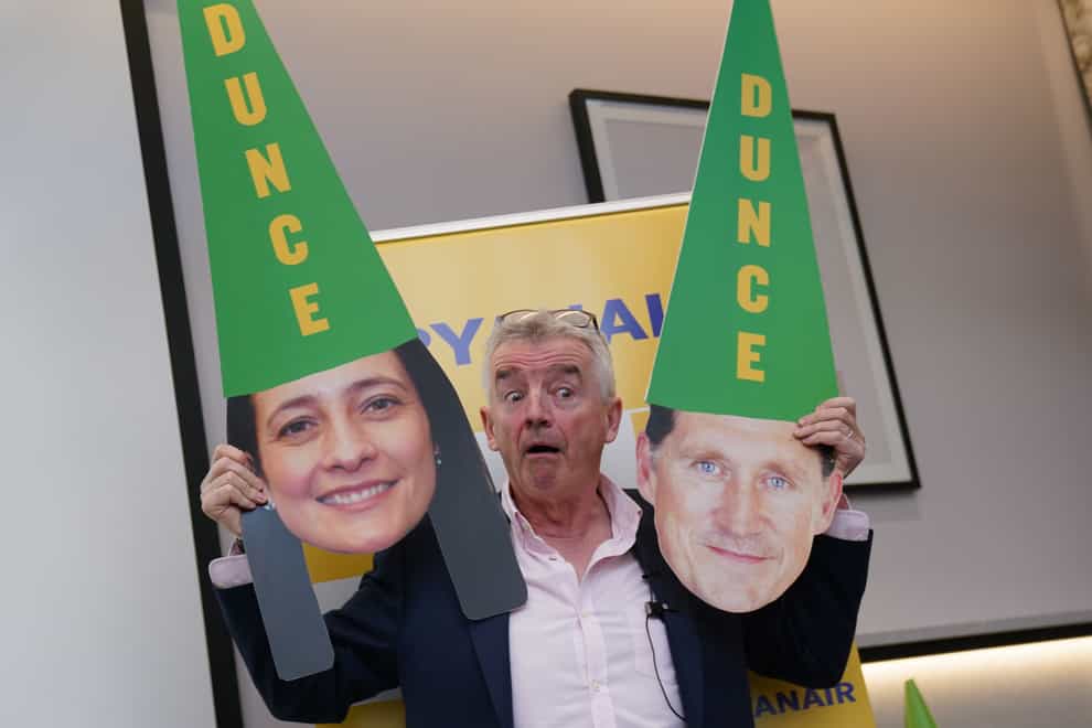 Ryanair chief executive Michael O’Leary has criticised two Irish Government and Green Party ministers (Brian Lawless/PA)