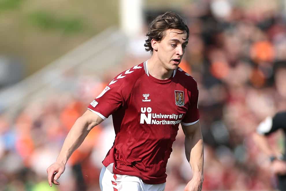 Northampton Town’s Louis Appere in action during the Sky Bet League Two match at Sixfields Stadium, Northampton. Picture date: Saturday March 26, 2022.