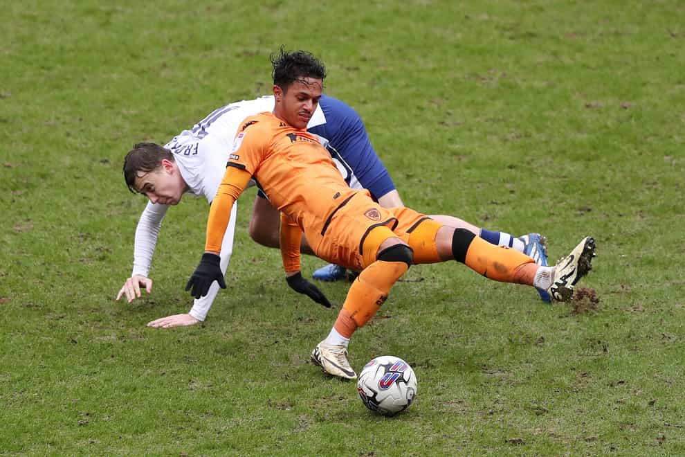 Hull City’s Fabio Carvalho (right) and Preston North End’s Mads Frokjaer-Jensen battle for the ball during the Sky Bet Championship match at Deepdale Stadium, Preston. Picture date: Saturday March 2, 2024.