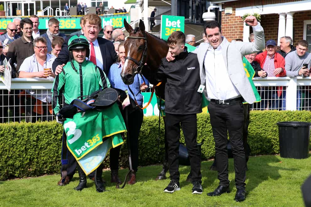 Jordan Gainford with the Hewick team at Sandown in 2022 (Nigel French/PA)
