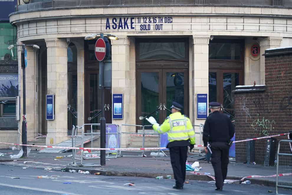 File photo dated 16/12/22 of police officers outside Brixton O2 Academy (Kirsty O’Connor/PA)